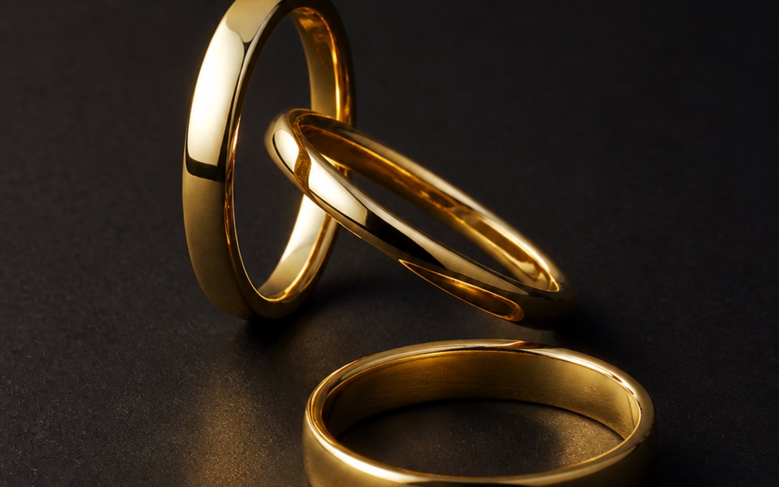 Two gold wedding bands
